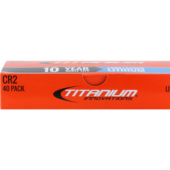 Titanium Innovations CR2 750mAh 3V 2.25A Lithium (LiMnO2) Button Top Photo Battery - Box of 40