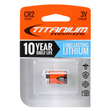 Titanium Innovations CR2 Battery - 1000mAh 3V Lithium (LiMnO2) Button Top Photo Battery - 1 Piece Retail Card
