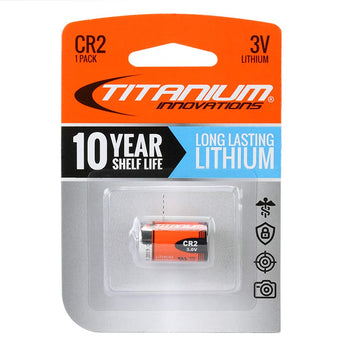 Titanium Innovations CR2 Battery - 1000mAh 3V Lithium (LiMnO2) Button Top Photo Battery - 1 Piece Retail Card