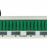 Titanium Innovations MD-1600L 16-Bay Smart Fast Battery Charger with LCD Display - NIMH AA and AAAs - AC 100-240V + DC Adapters