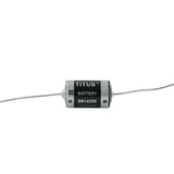 Titus ER14250-AX 1/2 AA 1200mAh 3.6V Lithium Thionyl Chloride (LiSOCI2) Button Top Battery with Axial Leads - Bulk