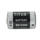 Titus ER14250 1/2 AA 1200mAh 3.6V Lithium Thionyl Chloride (LiSOCI2) Button Top Battery - Bulk