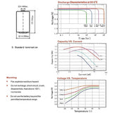 Titus ER14250 1/2 AA 1200mAh 3.6V Lithium Thionyl Chloride (LiSOCI2) Button Top Battery - Bulk