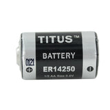 Titus ER14250 1/2 AA 1200mAh 3.6V Lithium Thionyl Chloride (LiSOCI2) Button Top Battery - Bulk