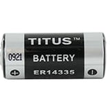 Titus ER14335 2/3 AA 1650mAh 3.6V Lithium Thionyl Chloride (LiSOCI2) Button Top Battery - Bulk