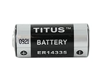 Titus ER14335 2/3 AA 1650mAh 3.6V Lithium Thionyl Chloride (LiSOCI2) Button Top Battery - Bulk