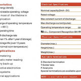 Titus ER14505-AX AA 2400mAh 3.6V Lithium Thionyl Chloride (LiSOCI2) Button Top Battery with Axial Leads - Bulk
