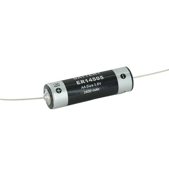 Titus ER14505-AX AA 2400mAh 3.6V Lithium Thionyl Chloride (LiSOCI2) Button Top Battery with Axial Leads - Bulk