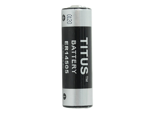 Titus ER14505 AA 2400mAh 3.6V Lithium Thionyl Chloride (LiSOCl2) Bobbin-Style Button Top Battery - Bulk