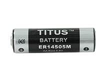 Titus ER14505M AA 1800mAh 3.6V Lithium Thionyl Chloride (LiSOCI2) Spiral Wound Button Top Battery - Bulk