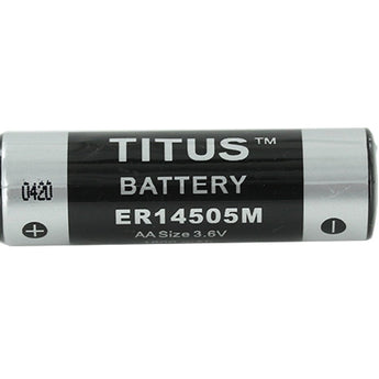 Titus ER14505M AA 1800mAh 3.6V Lithium Thionyl Chloride (LiSOCI2) Spiral Wound Button Top Battery - Bulk
