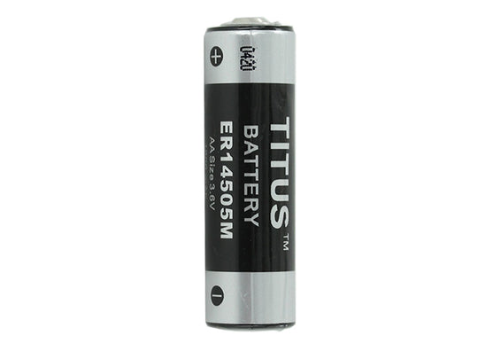 Titus ER14505M AA 1800mAh 3.6V Lithium Thionyl Chloride (LiSOCl2) Spiral-Wound Button Top Battery - Bulk
