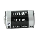 Titus ER14250M 1/2 AA 750mAh 3.6V Lithium Thionyl Chloride (LiSOCI2) Spiral Wound Button Top Battery - Bulk