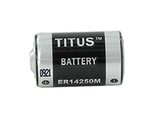 Titus ER14250M 1/2 AA 750mAh 3.6V Lithium Thionyl Chloride (LiSOCI2) Spiral Wound Button Top Battery - Bulk