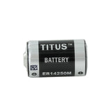 Titus ER14250M 1/2 AA 750mAh 3.6V Lithium Thionyl Chloride (LiSOCI2) Spiral Wound Button Top Battery - Bulk