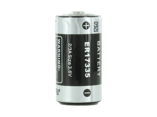 Titus ER17335 2/3 A-Cell 2100mAh 3.6V Lithium Thionyl Chloride (LiSOCl2) Bobbin-Style Button Top Battery - Bulk