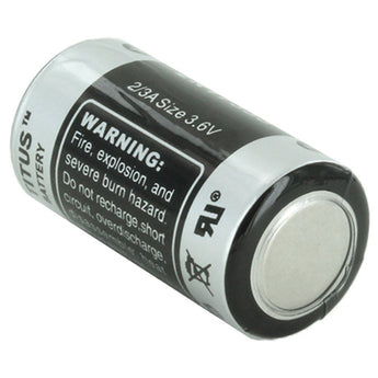 Titus ER17335 2/3 A 2100mAh 3.6V Lithium Thionyl Chloride (LiSOCI2) Button Top Battery - Bulk