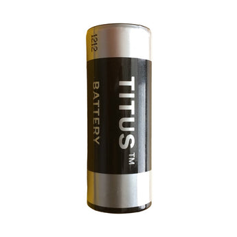 Titus ER17505M A 2800mAh 3.6V Lithium Thionyl Chloride (LiSOCI2) Spiral Wound Button Top Battery - Bulk