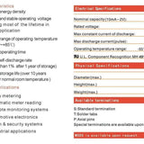 Titus ER17505M A 2800mAh 3.6V Lithium Thionyl Chloride (LiSOCI2) Spiral Wound Button Top Battery - Bulk