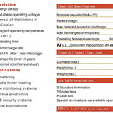 Titus ER18505-AX A 4000mAh 3.6V Lithium Thionyl Chloride (LiSOCI2) Button Top Battery with Axial Leads - Bulk