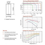 Titus ER18505 A 4000mAh 3.6V Lithium Thionyl Chloride (LiSOCI2) Button Top Battery - Bulk