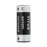 Titus ER18505M-AX Fat-A 3200mAh 3.6V Lithium Thionyl Chloride (LiSOCI2) Spiral Wound Button Top Battery with Axial leads - Bulk