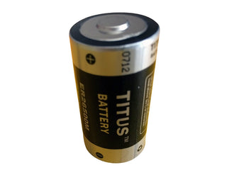 Titus ER26500M-AX C-Cell 6500mAh 3.6V Lithium Thionyl Chloride (LiSOCI2) Spiral Wound Button Top Battery with Axial Leads - Bulk