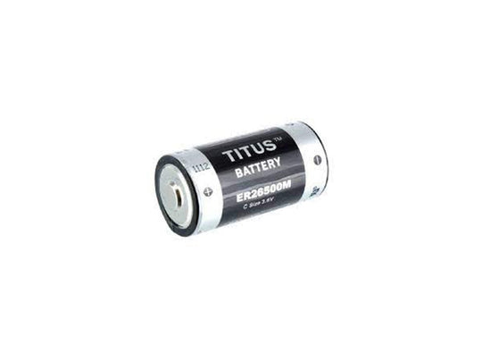 Titus ER26500M C Size 6500mAh 3.6V Primary Lithium-Thionyl Chloride (LiSOCl2) Spiral-Wound Cell Button Top Battery