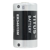 Titus ER34615M D 14000mAh 3.6V Lithium Thionyl Chloride (LiSOCI2) Spiral Wound Button Top Battery - Bulk