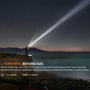 Fenix TK11R Rechargeable LED Flashlight - 1600 Lumens - Uses 1 x 18650 (Included) or 2 x CR123A