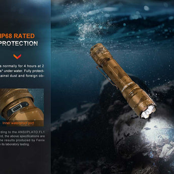 Fenix TK20R-UE USB-C Rechargeable LED Flashlight - 2800 Lumens - Luminus SFT70 - Includes 1 x 21700 - Desert Camo, Tan, Tropic, or City Gray