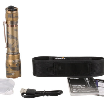 Fenix TK20R-UE USB-C Rechargeable LED Flashlight - 2800 Lumens - Luminus SFT70 - Includes 1 x 21700 - Desert Camo, Tan, Tropic, or City Gray