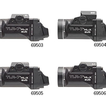 Streamlight TLR-7 HL-X Sub USB Rechargeable LED Weapon Light - 1000 Lumens - Includes 1 x SL-B9 Battery Pack - Black - Choice of Mount