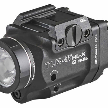 Streamlight TLR-8 HL-X Sub USB LED Weapon Light  - 1000 Lumens  -  Includes 1 x SL-B9 Battery Pack and USB-C Charging Cable - Choice of Laser Color and Weapon Mount
