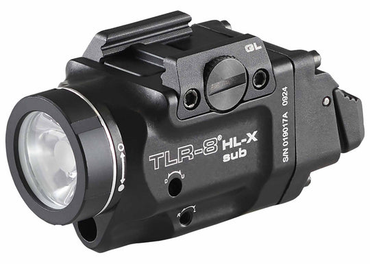Streamlight TLR-8 HL-X Sub USB LED Weapon Light  - 1000 Lumens  -  Includes 1 x SL-B9 Battery Pack and USB-C Charging Cable - Choice of Laser Color and Weapon Mount