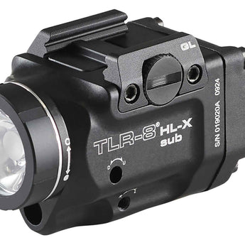 Streamlight TLR-8 HL-X Sub USB LED Weapon Light  - 1000 Lumens  -  Includes 1 x SL-B9 Battery Pack and USB-C Charging Cable - Choice of Laser Color and Weapon Mount