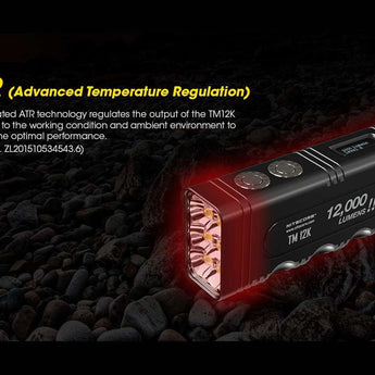 Nitecore TM12K Tiny Monster Rechargeable LED Flashlight - 12000 Lumens - 6 x CREE XHP50 - Uses Built-in 4800mAh Li-ion Battery Pack