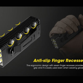 Nitecore TM12K Tiny Monster Rechargeable LED Flashlight - 12000 Lumens - 6 x CREE XHP50 - Uses Built-in 4800mAh Li-ion Battery Pack