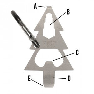 Ultimate Survival Technologies Tool A Long Micro Pine Tree Multi-Tool - Stainless Steel - 5 Total Tools - TSA-Compliant (20-02754)