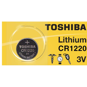 Toshiba CR1220 40mAh 3V Lithium (LiMnO2) Coin Cell Battery - 1 Piece Tear Strip, Sold Individually
