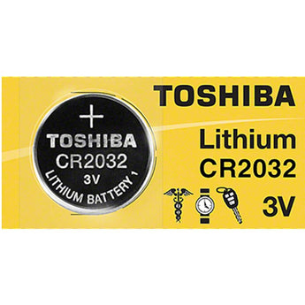 Toshiba CR2032 220mAh 3V Lithium (LiMnO2) Coin Cell Battery - 1 Piece Tear Strip, Sold Individually