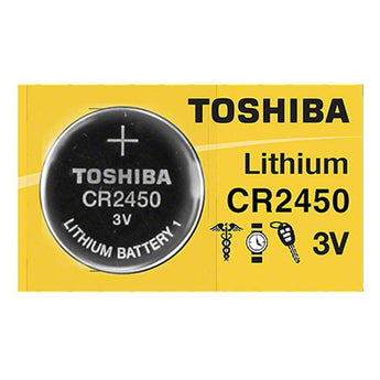 Toshiba CR2450 620mAh 3V Lithium (LiMnO2) Coin Cell Battery - 1 Piece Tear Strip, Sold Individually