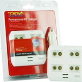 Titanium Innovations TTP9V 4-Bay Smart Battery Charger - NiMH 9Vs - AC 100-240V + DC Adapters