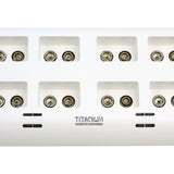 Titanium Innovations TTP9V 8-Bay Smart Battery Charger - NiMH 9Vs - AC 100-240V + DC Adapters