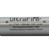 UltraFire UF 17500 1300mAh 3.7V Protected Lithium Ion (Li-ion) Button Top Battery - Bulk