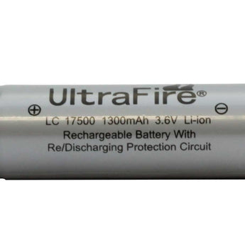 UltraFire UF 17500 1300mAh 3.7V Protected Lithium Ion (Li-ion) Button Top Battery - Bulk