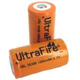 UltraFire XSL 18350 1200mAh 3.7V Unprotected Lithium Ion (Li-ion) Button Top Battery - Bulk