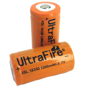 UltraFire XSL 18350 1200mAh 3.7V Unprotected Lithium Ion (Li-ion) Button Top Battery - Bulk