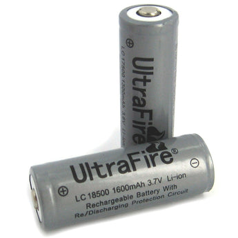 UltraFire LC 18500 1600mAh 3.7V Protected Lithium Ion (Li-ion) Button Top Battery - Bulk