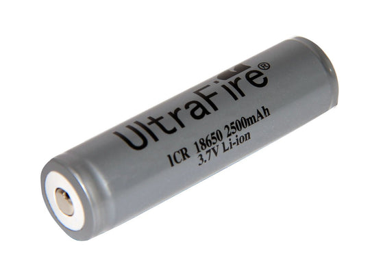 Ultrafire 18650 2500mAh 3.7V Protected Lithium Ion (Li-ion) Button Top Battery - Bulk (ULTRAFIRE-18650-2500-PTD)